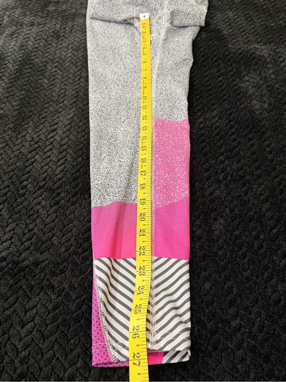 adidas Gray Leggings with Pink and Orange Colorblock Hem - Picture 6 of 8